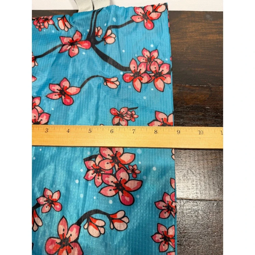 BeeGreen Blue Cherry‎ Blossom Print Zipper Pouch Bag Cosmetic Travel Organizer